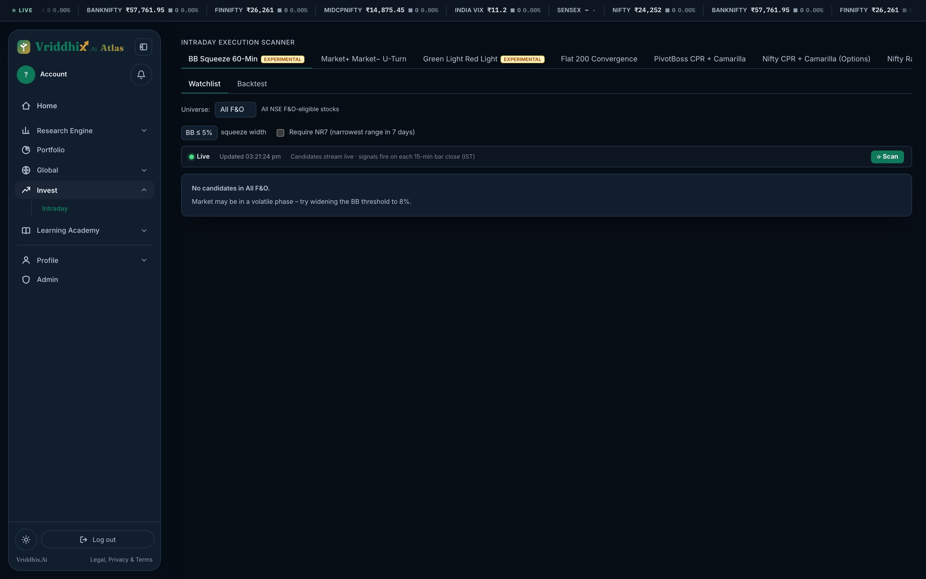 Watch live intraday signals as they fire